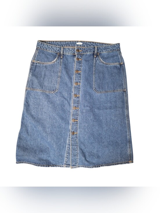 Old Navy Dresses & Skirts - Old Navy Blue Denim Midi Skirt with Front Buttons